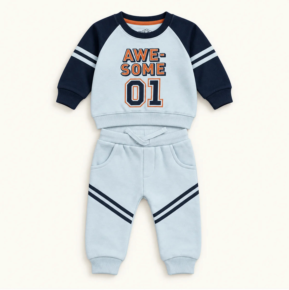 Rust & Light Blue Baby Tracksuits – Pack of 2