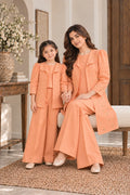 Customized Peach Embellished Matching Co-Ord Set