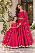 Customized Ruby Pink Embellished Matching Lehenga Kurti