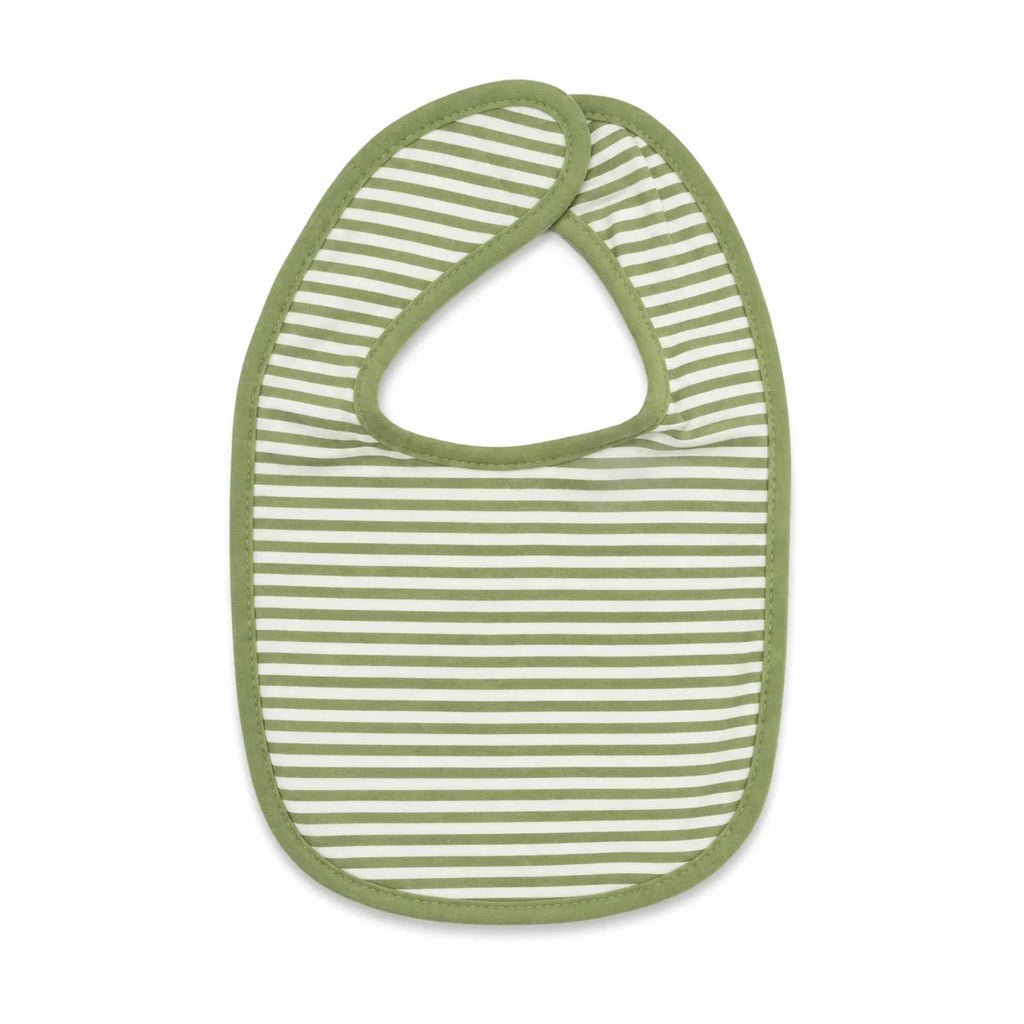 Green & White Striped Baby Bib