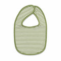 Green & White Striped Baby Bib