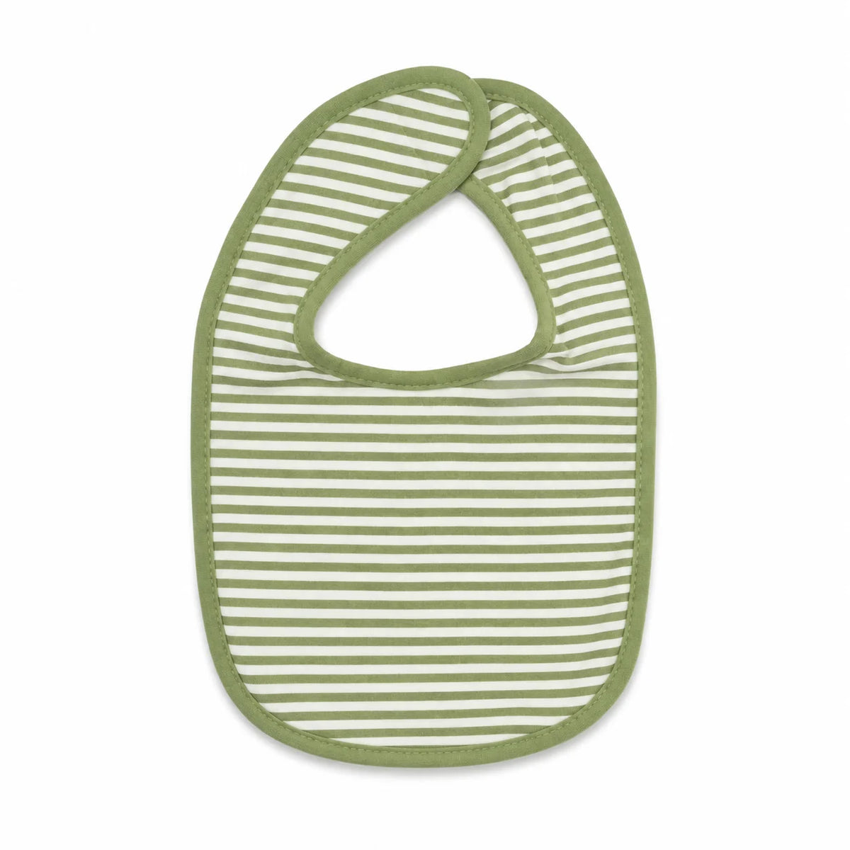Green & White Striped Baby Bib