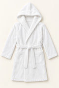 Classic White Hooded Bathrobe for Kids
