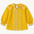 Turquoise Smile Top & Mustard Embroidered Blouse – Pack of 2